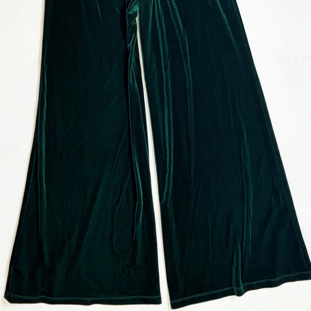 NWT!! Anthropologie COREY LYNN CALTER Green‎ Velvet Wide Leg Jumpsuit X-Small - Picture 11 of 15